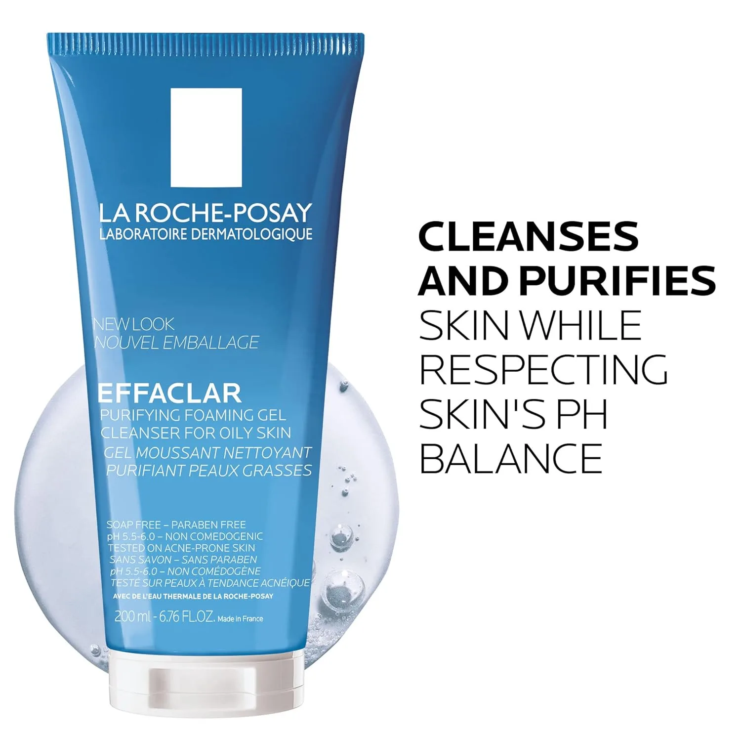 Гель для умывания La Roche-Posay — Effaclar Purifying Foaming Gel Cleanser для жирной кожи, с цинком пидолатом для удаления, 201 мл — фото 3