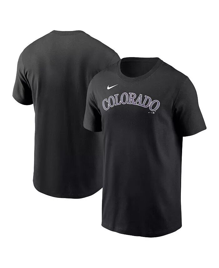 

Мужская черная футболка Colorado Rockies Fuse Wordmark Nike