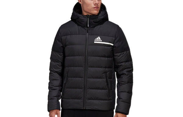 Пуховик adidas Outdoor Sports Slim Fit hooded down Jacket Black, черный — фото 3