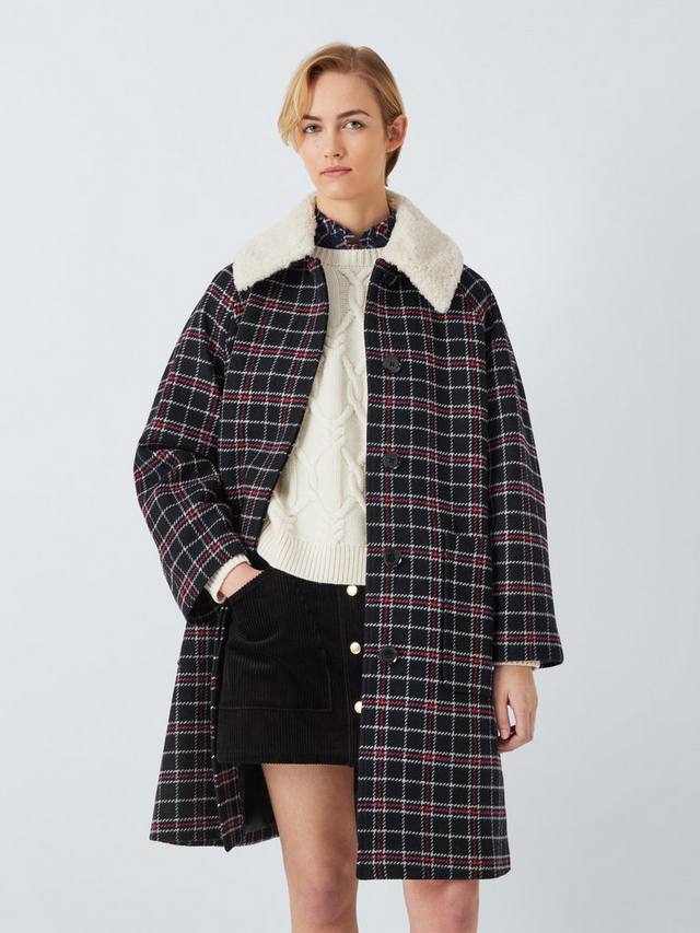 

Шерстяное пальто в клетку cartmel Barbour, цвет Navy/Red