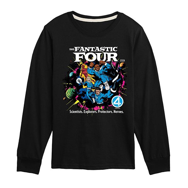 

Футболка с длинным рукавом Boys 8-20 The Fantastic Four: First Steps Scientists Explorers Marvel, Black
