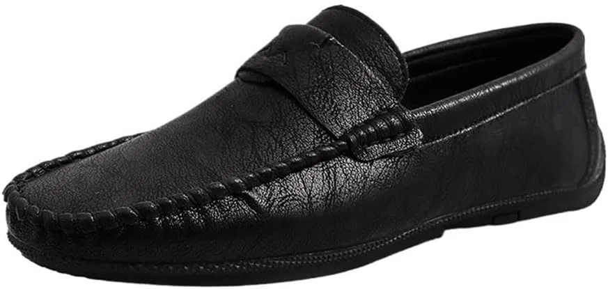 Лоферы из искусственной кожи мужские, модель Slip-On, Black DHFIRUFSHLO