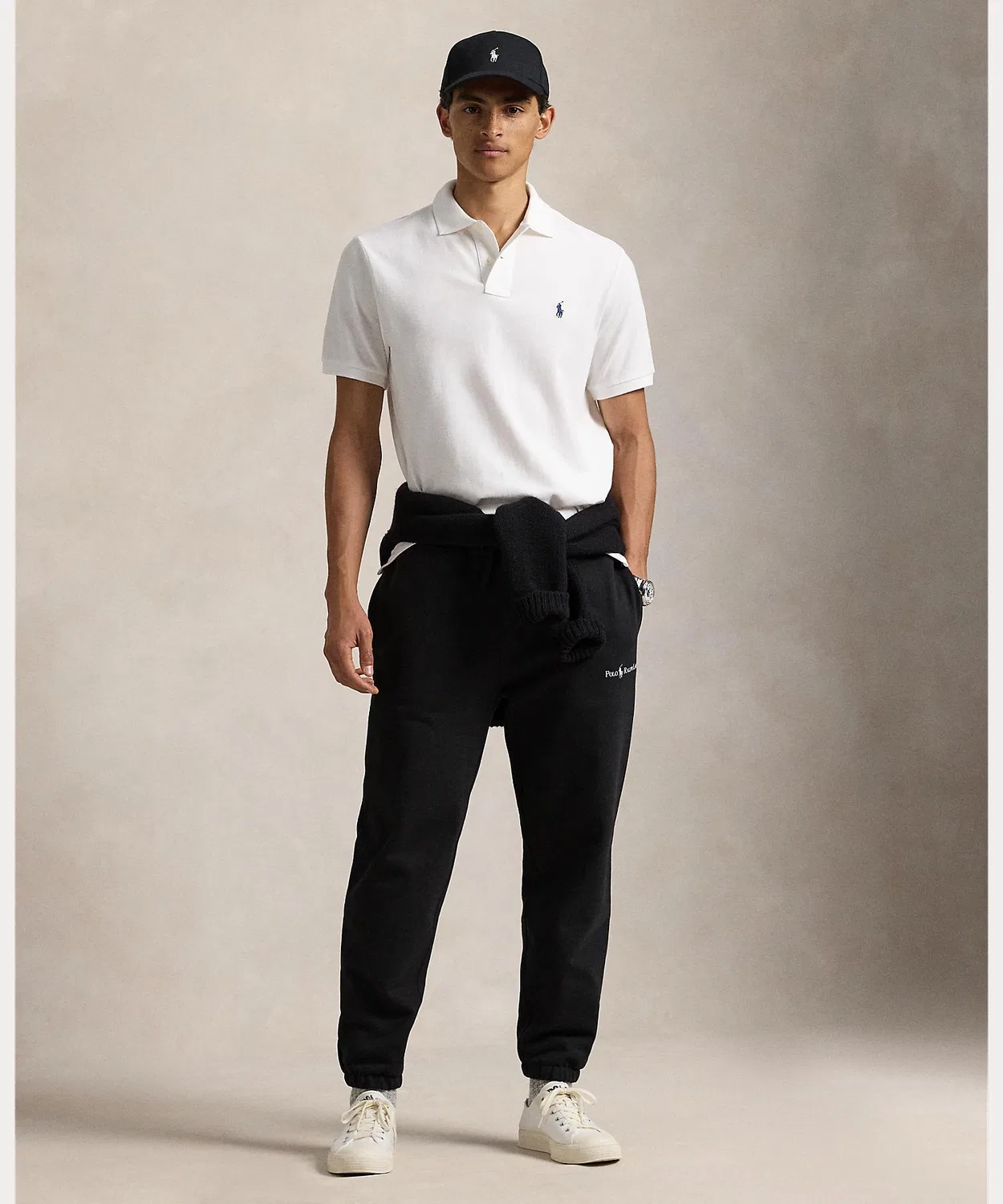 Спортивные штаны из флиса с логотипом Polo Ralph Lauren, свободный крой, черный