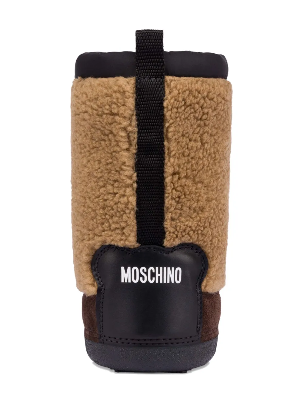 Ботинки с меховым эффектом и завязками Moschino Kids, коричневый — фото 3
