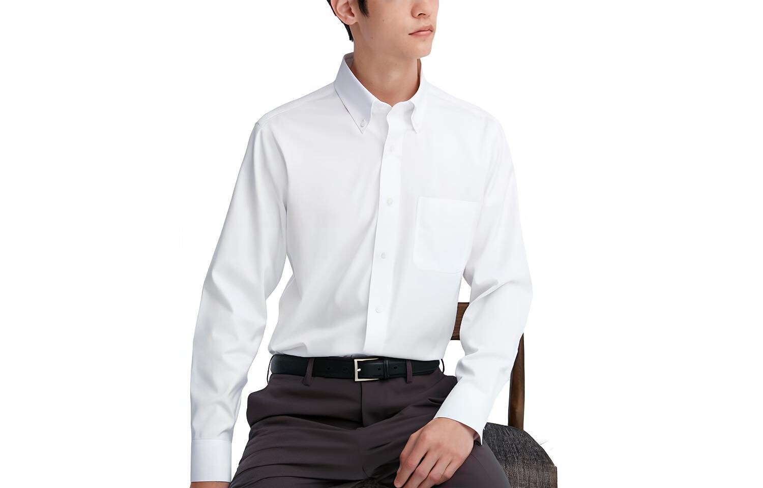 

Рубашка мужская белая Uniqlo, белый
