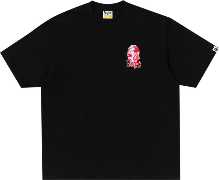 

Футболка BAPE Flora Ape Head Relaxed Fit 'Black', черный