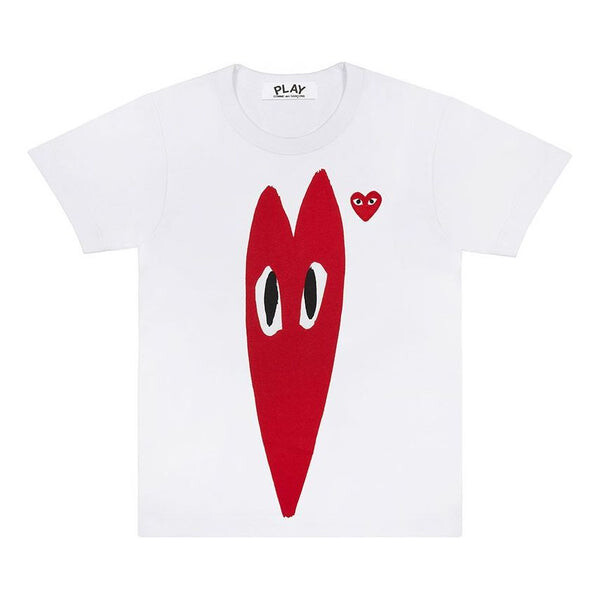 

Футболка long heart tee 'white' Comme Des Garcons Play, белый