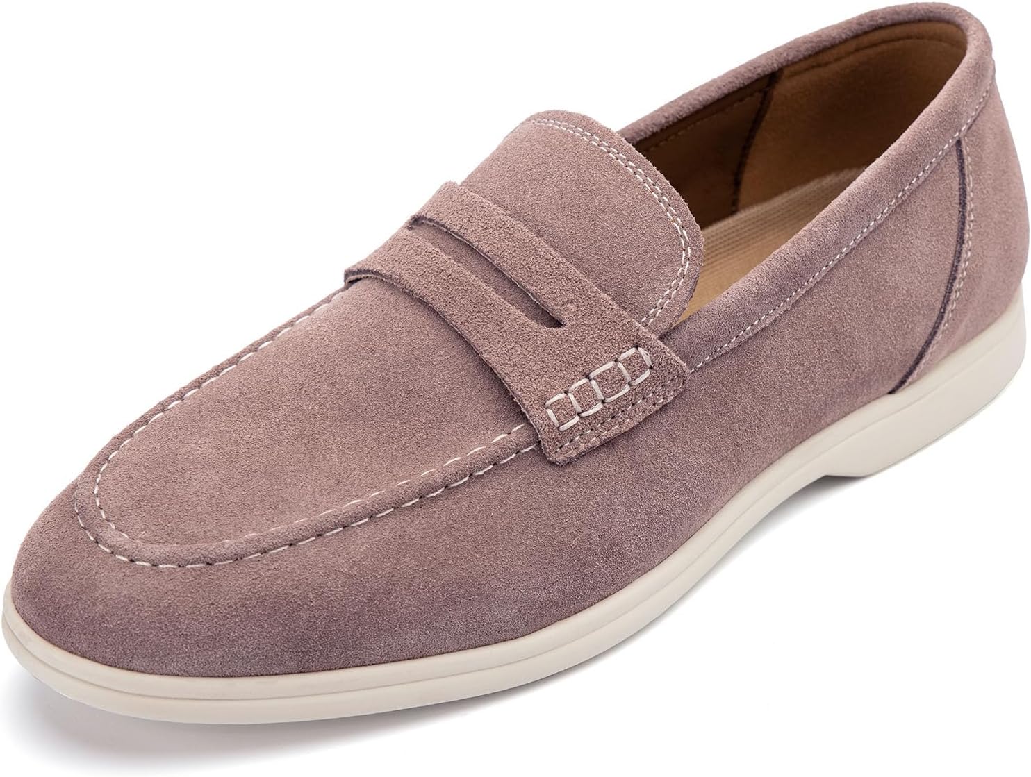 

Мужские лоферы Meijiana из натуральной кожи, мокасины на бедне, замшевые туфли, легкие и дышащие, с резиновой подошвой, стильные мужские лоферы, розовый