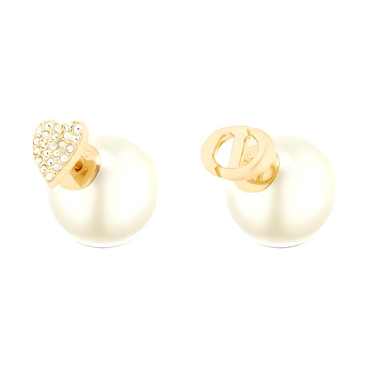 

Серьги из смолы, искусственного кристалла и металла, женские, золотые DIOR, золотой