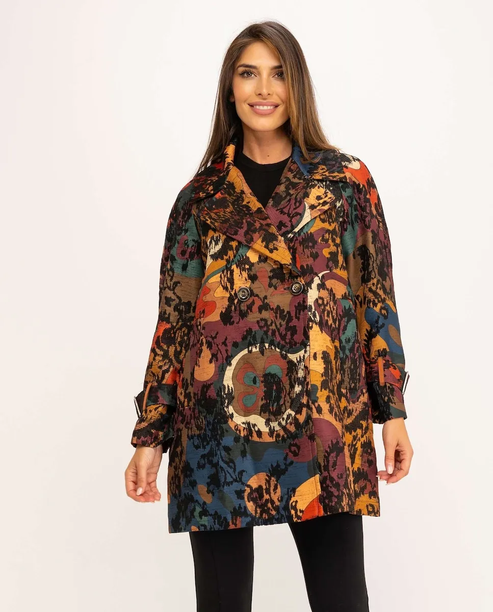 

Женский тренч с отложным воротником и разрезом по центру спины Fsh, мультиколор