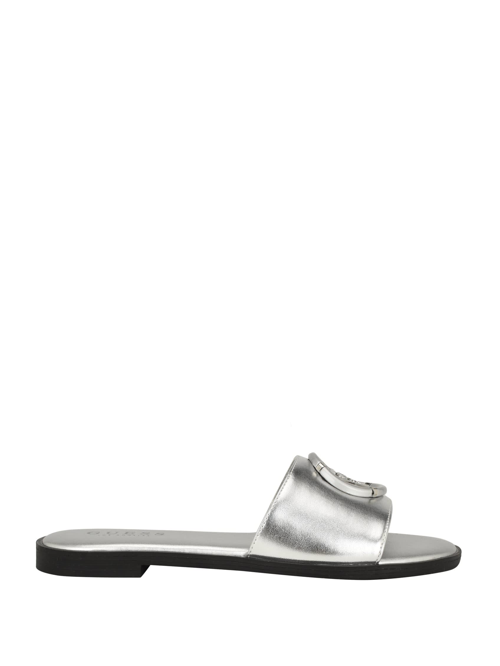 Magnify Пляжные шлепанцы из искусственной кожи Guess Factory, Light Natural — фото 3