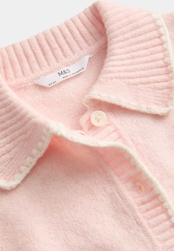 Кардиган, связанный одеяльным швом Marks & Spencer, Pale Pink — фото 3