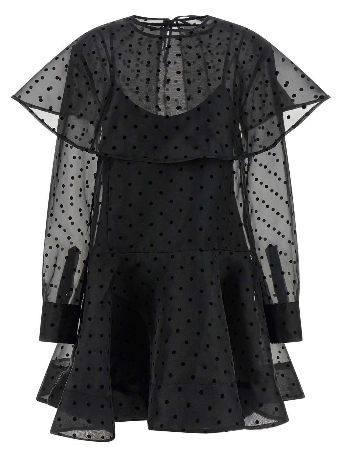 

GANNI Платье «Черный органза с круглым воротником»