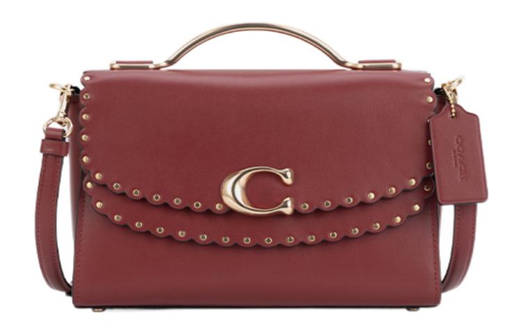 

COACH Сумка через плечо из кожи теленка среднего размера женская вишнево-красная