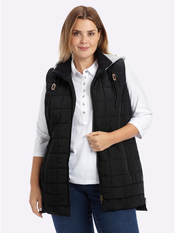 

Sheego Стеганый жилет черного цвета