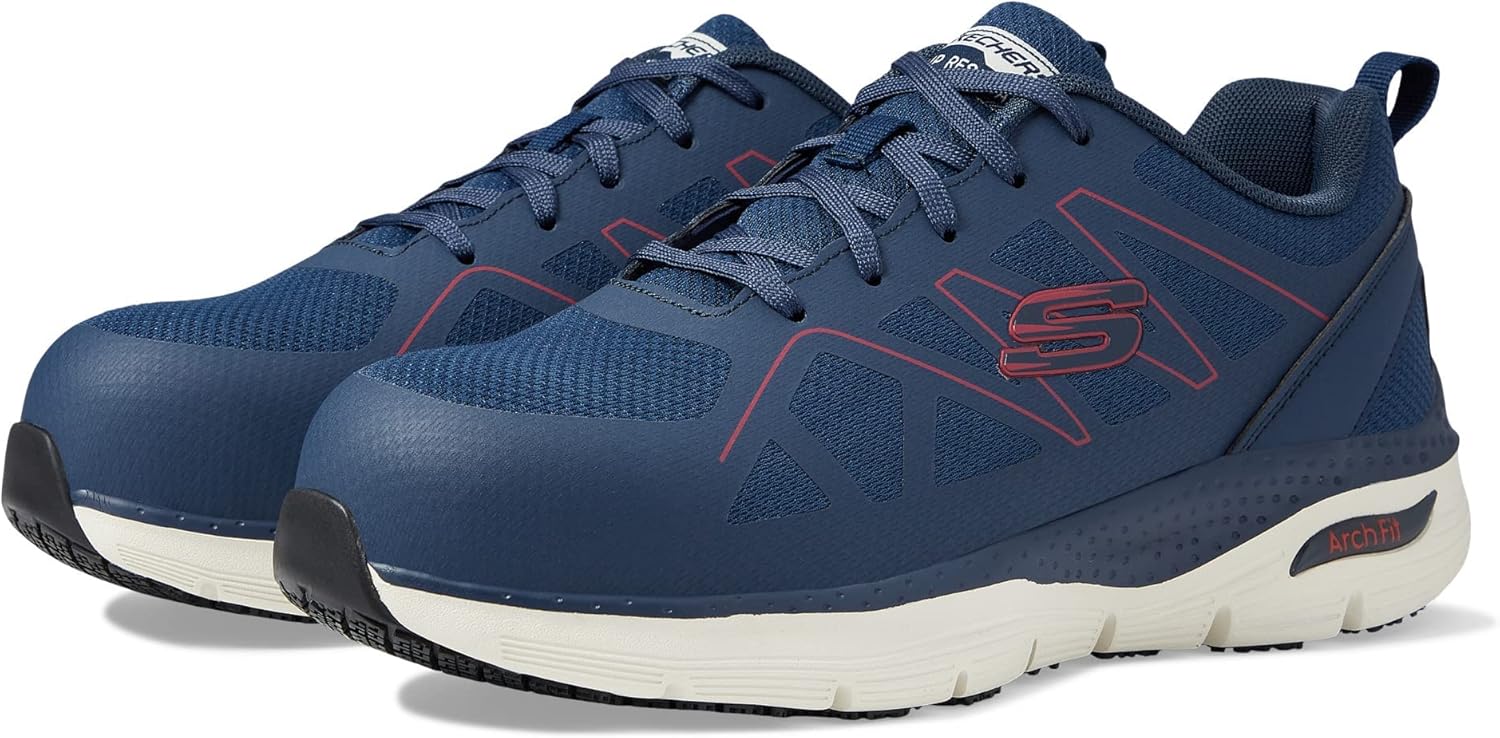 

Мужские оксфорды Skechers Work Arch Fit SR-Vigorit, красный/синий/темно-синий