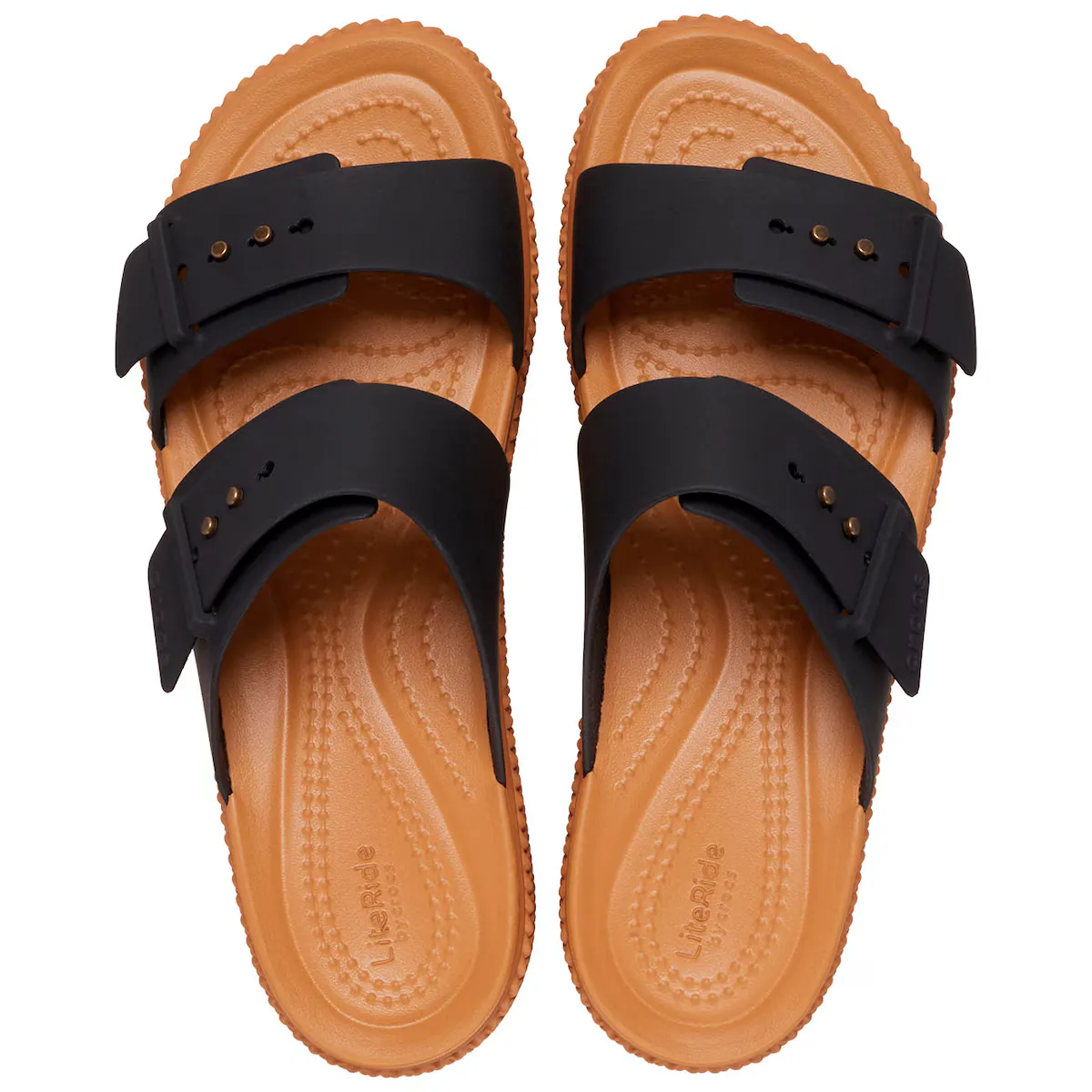 Brooklyn женские плетеные босоножки с пряжкой и кроксом Crocs, чёрный — фото 3