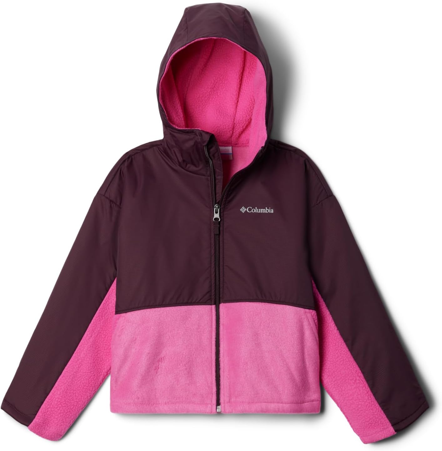 

Columbia детская толстовка Benton Springs Novelty с капюшоном из флиса, Pink Ice/Moonvista