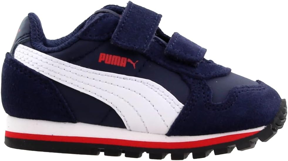 Кроссовки Puma St Runner унисекс-детские на липучке, белый/красный — фото 2