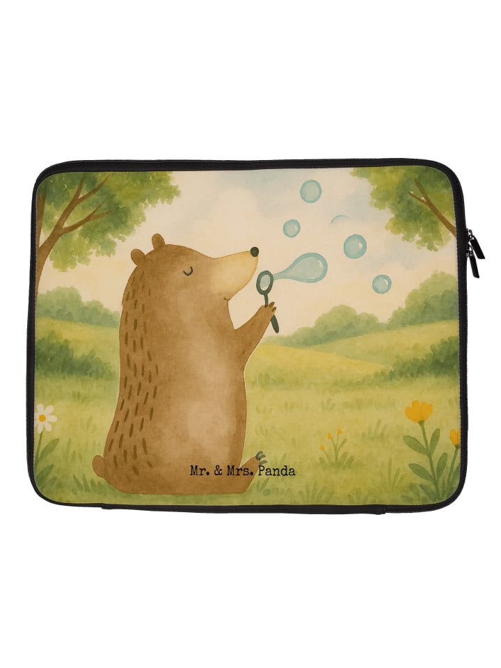 

Mr. & Mrs. Panda Сумка для ноутбука с изображением медведя и мыльных пузырей, без надписи, белого цвета