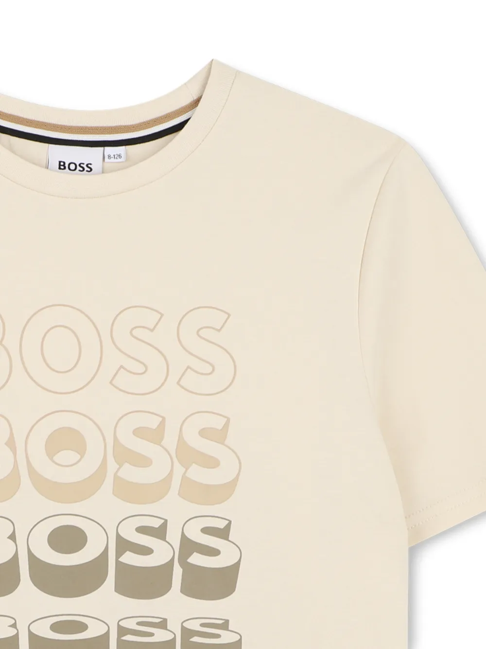 Футболка с логотипом Boss Kidswear, бежевый — фото 3