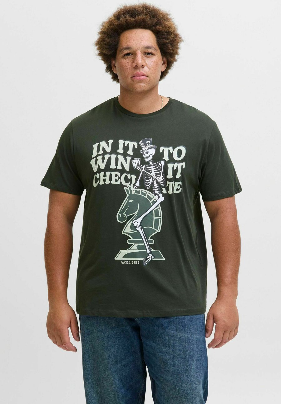 

Футболка Jack & Jones PLUS SIZE GEDRUCKT, Duffel Bag/Khaki