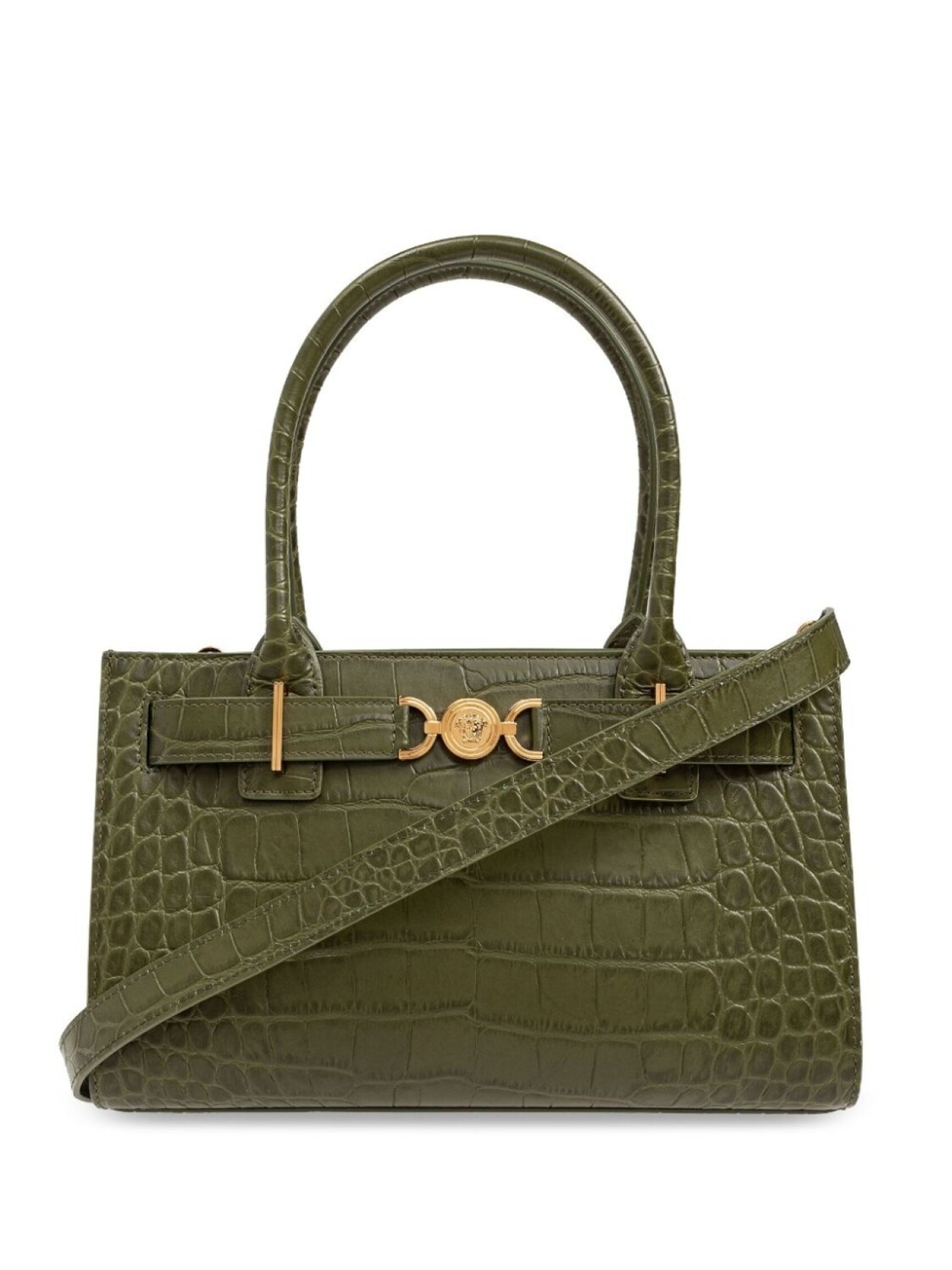 

Сумка-шоппер Versace Medusa '95 с эффектом крокодиловой кожи, зеленый