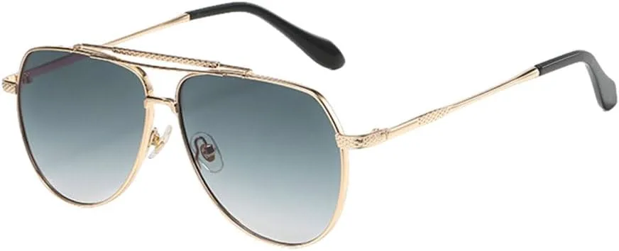 

Солнцезащитные очки MUTYNE из металла, модные женские, с двойной перемычкой, мужские, для вождения, защита от УФ-излучения UV400, зелено-коричневые, Gold With Green