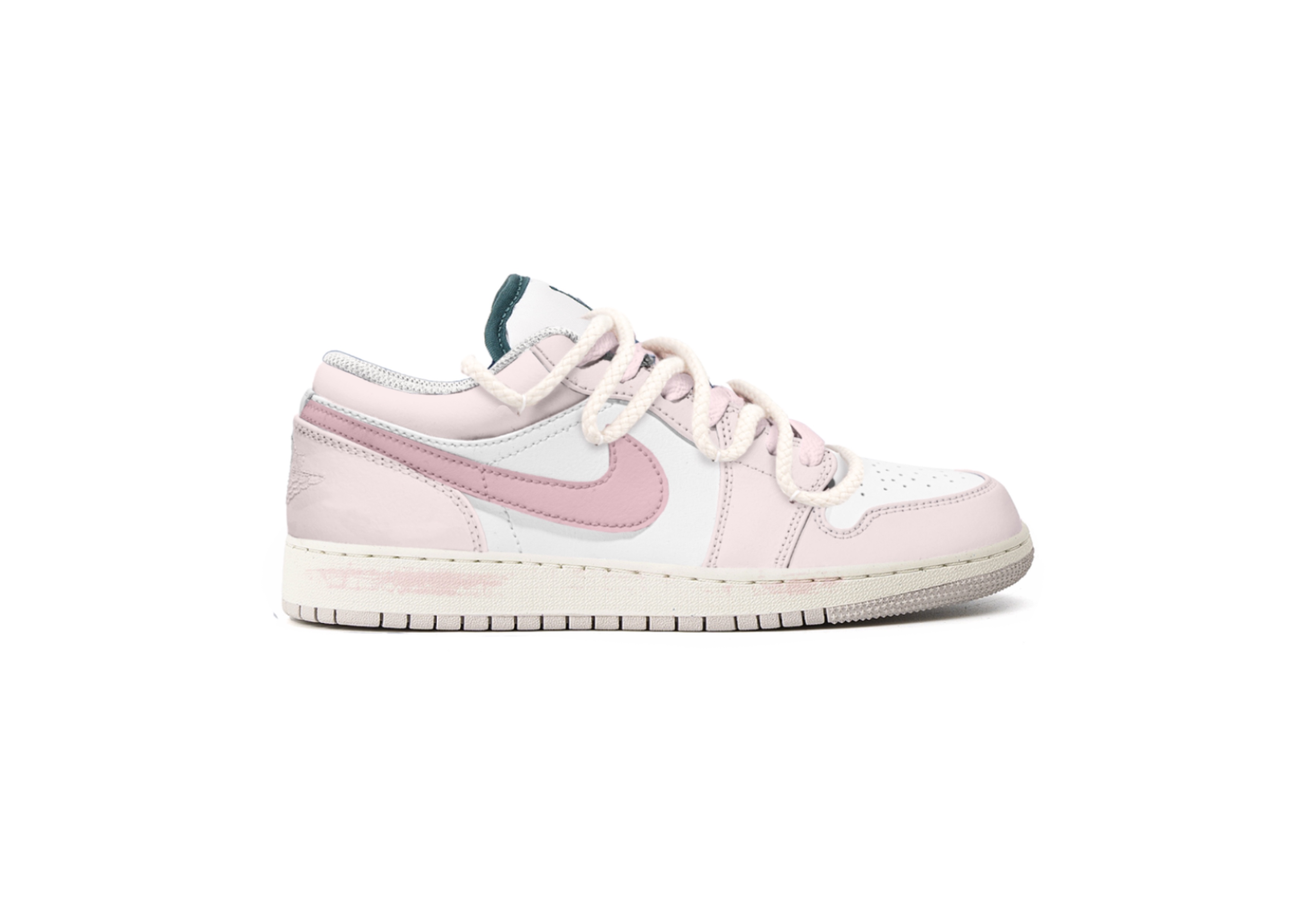 Jordan Air 1 Mizu Chi Sakura кожаные детские баскетбольные кроссовки низкие противоскользящие износостойкие pink — фото 3
