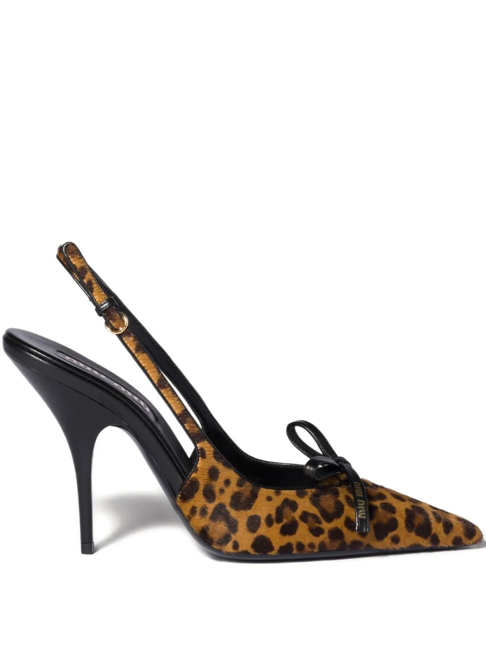 Туфли-лодочки с логотипом Miu Miu, коричневый