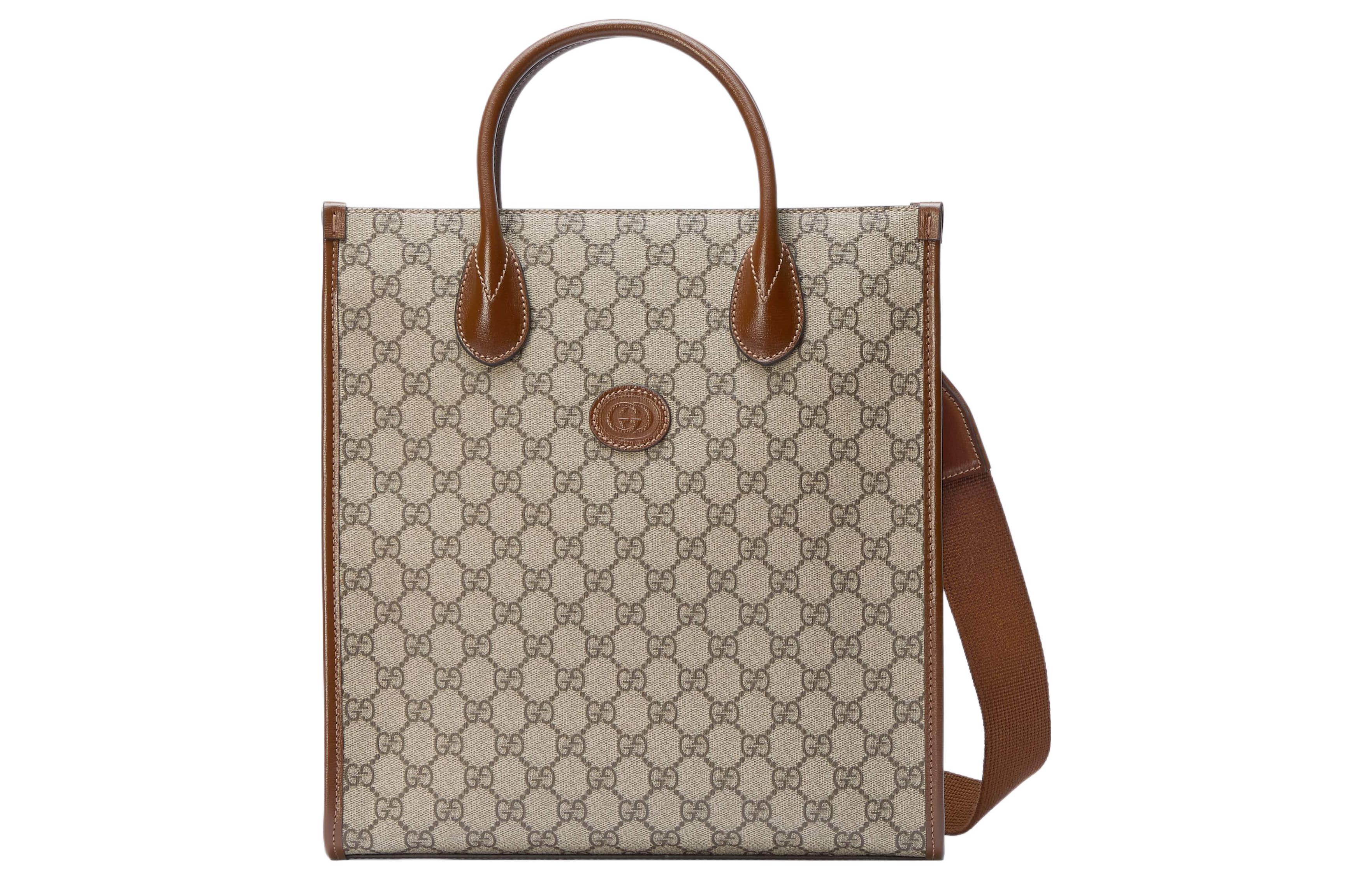 

GUCCI Переплетенный холщовый кожаный наплечный рюкзак кроссбоди сумка мужская эбони и коричневый