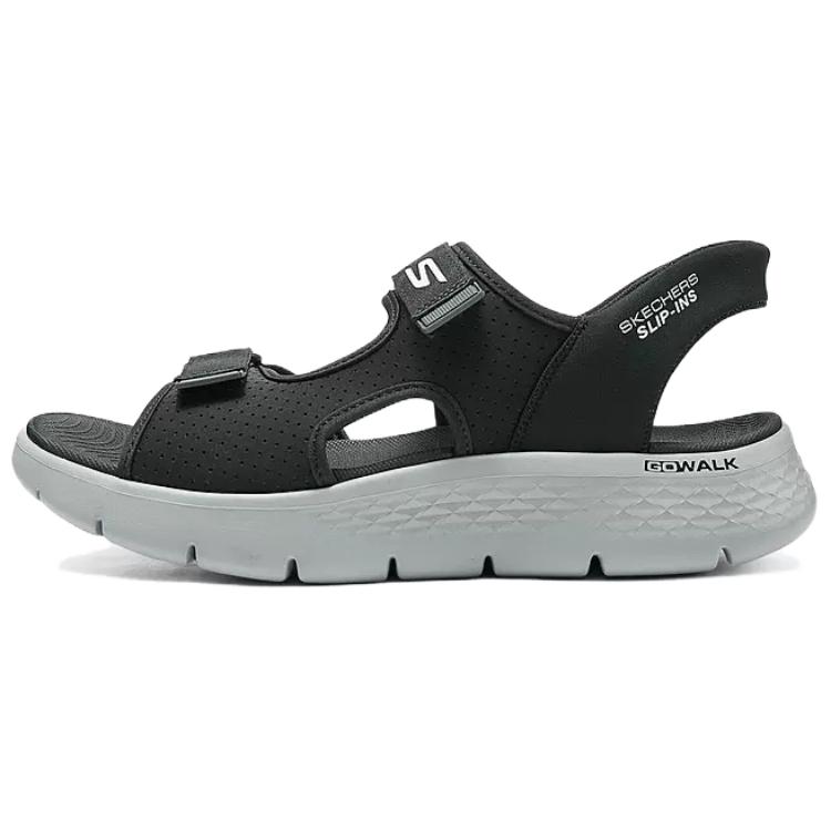 

Skechers Go Walk Fle One Strap Sandals мужские черно-серые, цвет Black Gray