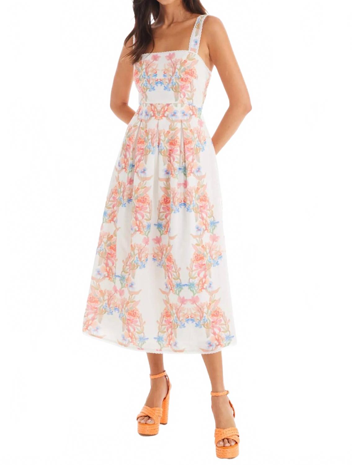 

Платье Juliana миди с цветочным узором в виде арок ALLISON NEW YORK, Floral Arches