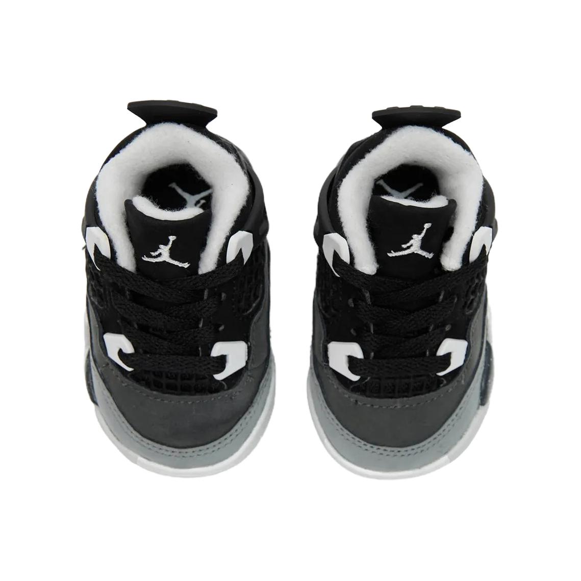 Air 4 противоскользящие износостойкие кроссовки Mid-Top для малышей Infant And Toddler Jordan, черный — фото 3