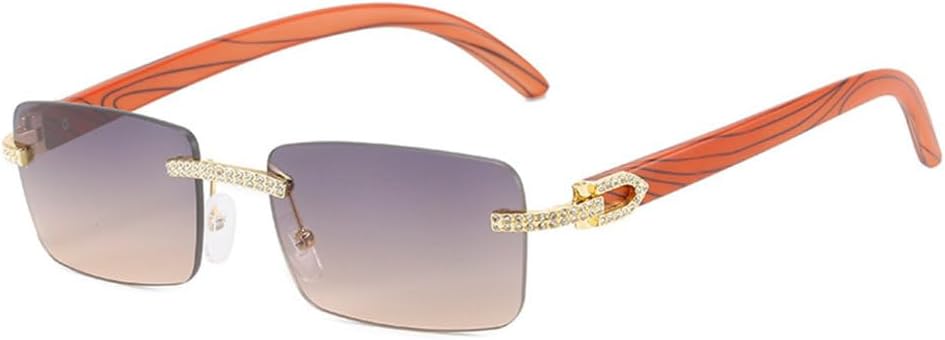 

Винтажные солнцезащитные очки Diamond, без оправы, прямоугольные, с градиентными линзами, в стиле ретро, ​​квадратные, без оправы, защита от ультрафиолета UV400 MTZJH, C03