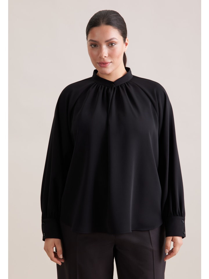 

Блузка с воротником-стойкой, свободного кроя, черного цвета Seidensticker