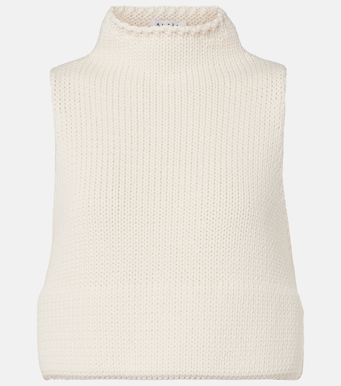 

Короткий топ из хлопковой смеси Alaïa, Blanc Naturel
