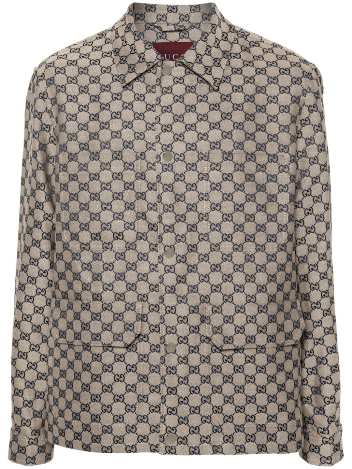 

Gucci куртка-рубашка из парусины GG, нейтральный цвет