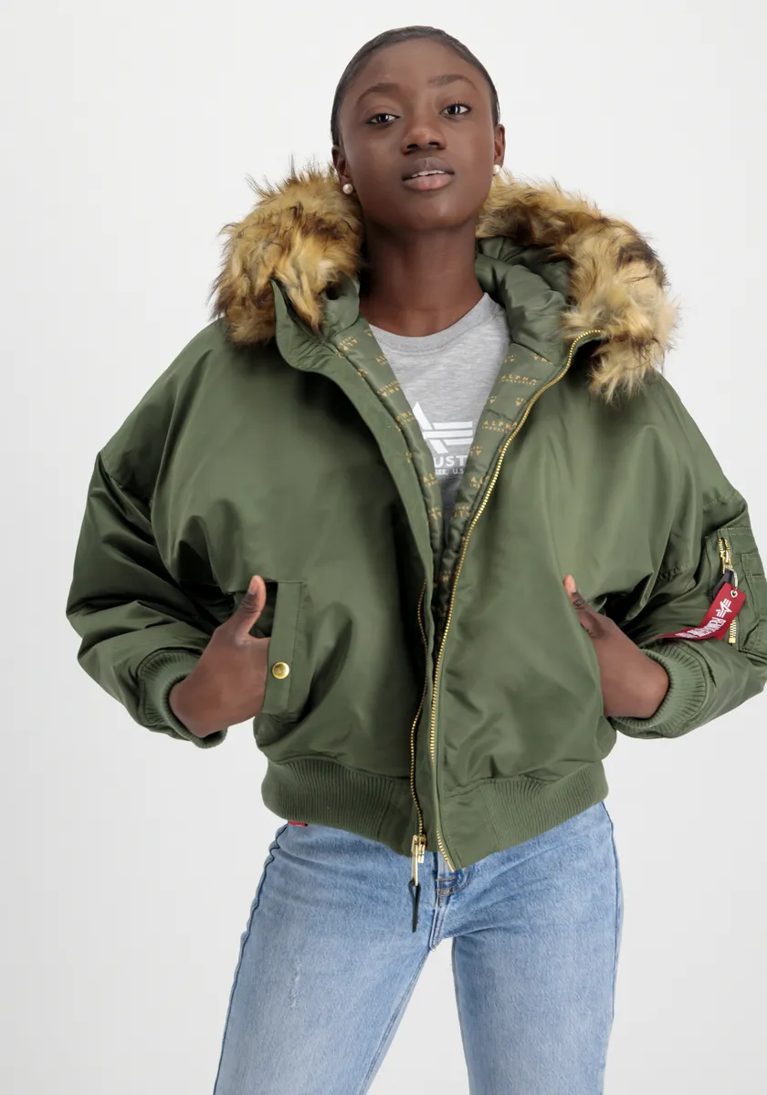 

Куртка-бомбер Alpha Industries " Alpha Industries Women - Куртки-бомберы MA-1 OS Hooded Wmn", зеленый