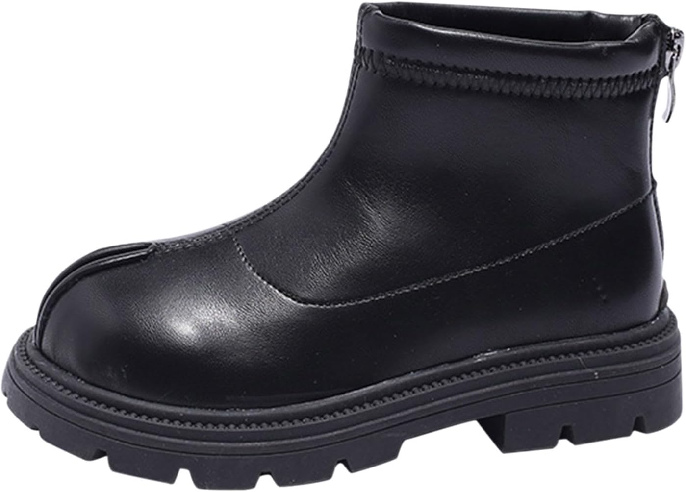 

Ботильоны на молнии сзади для девочек, с рифленой подошвой, противоскользящие, водонепроницаемые, тактические, теплые зимние мягкие ботинки Generic, Black