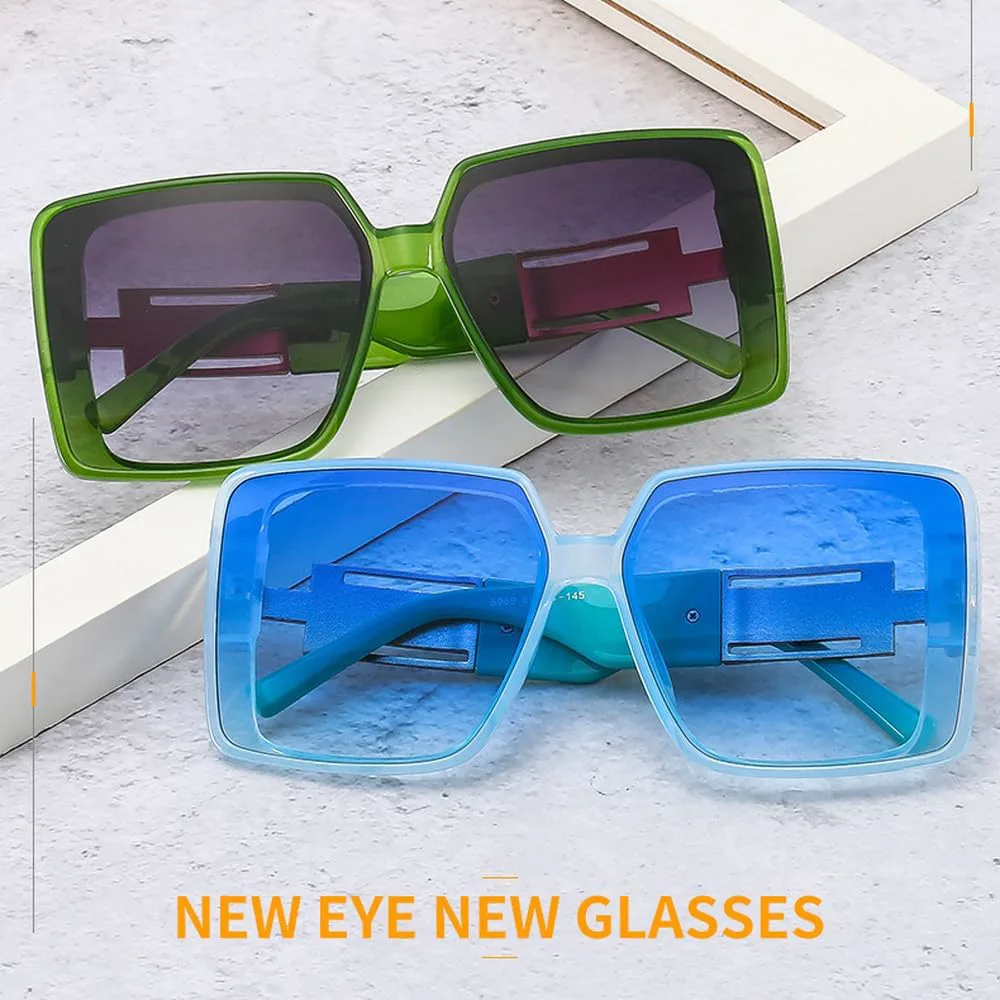 

Модные солнцезащитные очки для женщин, роскошные, большие, с градиентным переходом цвета, элегантные женские очки в крупной оправе, белые и серые LVTFCO, White Gray