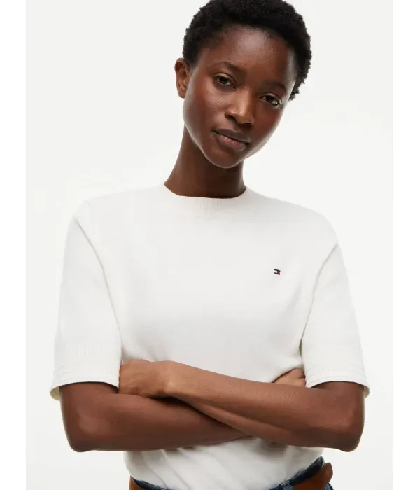 Свитер regular fit Tommy Hilfiger, экрю — фото 4