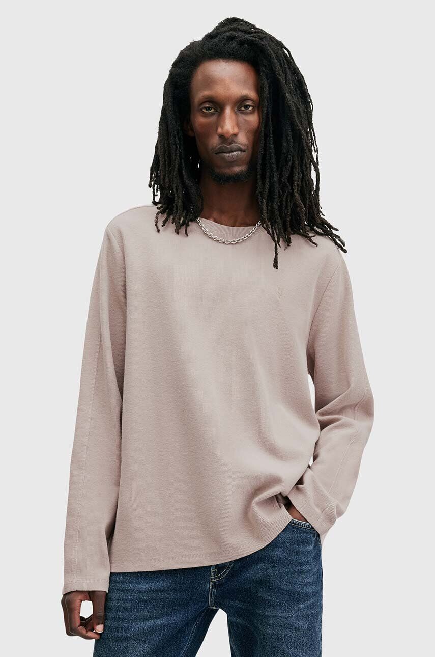 

Топ с длинными рукавами AllSaints из хлопка ROWE, бежевый