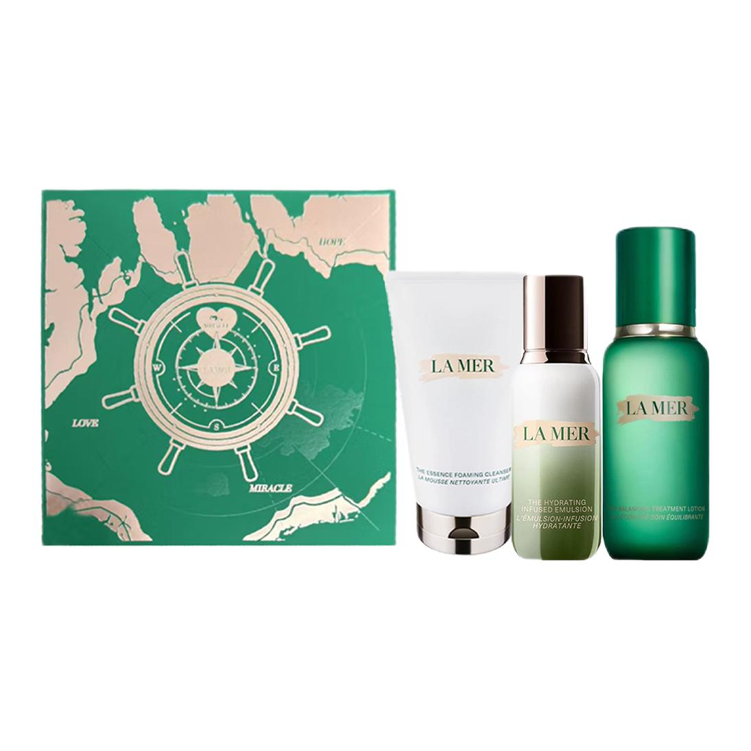 

HAILANZHIMI 520 ограниченный увлажняющий эссенция-лосьон набор для ухода за кожей успокаивающий гидратирующий 150мл+125мл+50мл LA MER