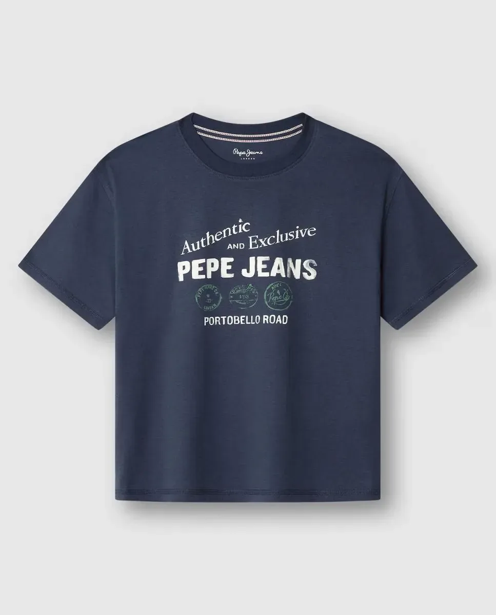 Детская футболка Carter Pepe Jeans, темно-синий