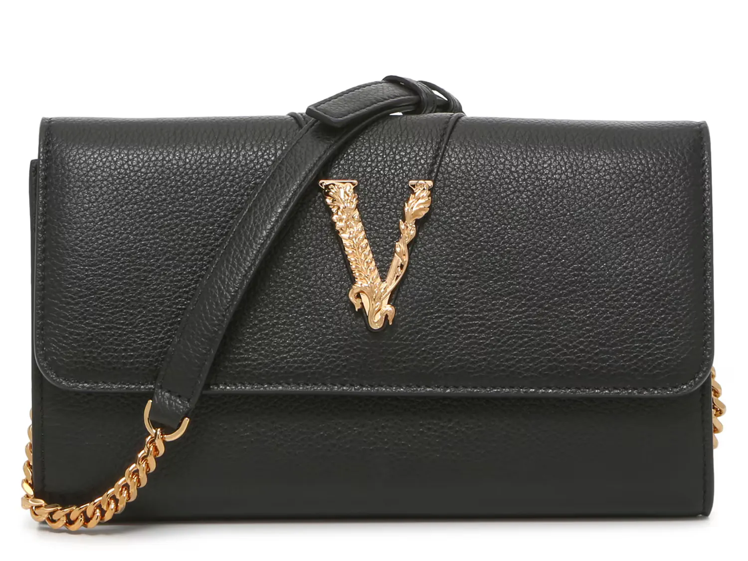 

Кожаный клатч Versace, черный