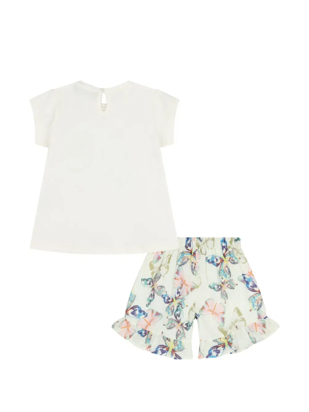 Короткий комплект с принтом бабочек Aigner Kids, нейтральный — фото 2