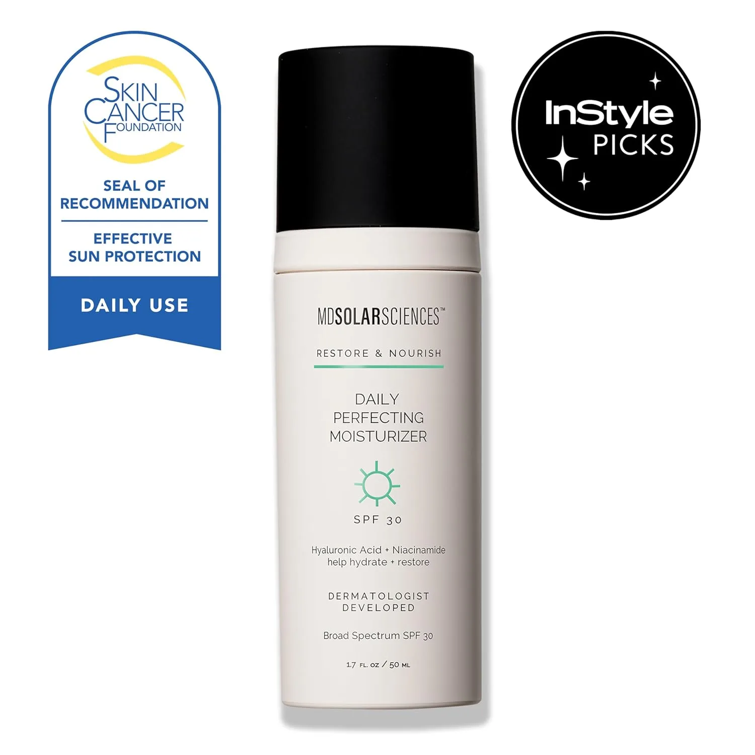 MDSolarSciences Daily Perfecting Moisturizer SPF 30, 2-в-1 увлажняющий крем и солнцезащитное средство с гиалуроновой кислотой, 50 мл — фото 2
