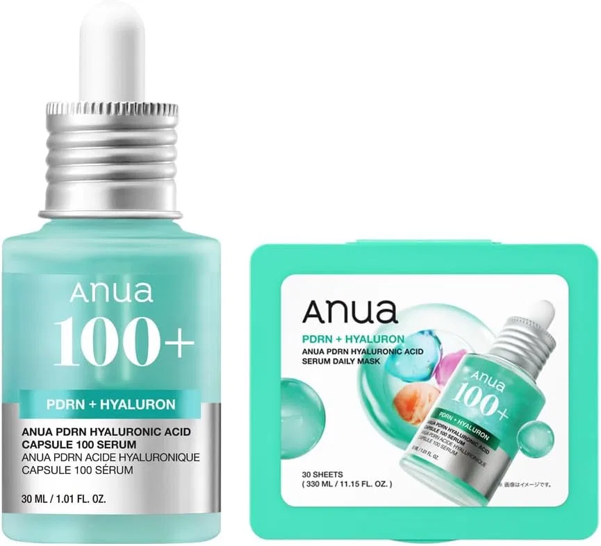 Сыворотка ANUA PDRN Hyaluronic Acid Capsules 100 Serums 30 мл + Маска 30 шт, 2-Step Set