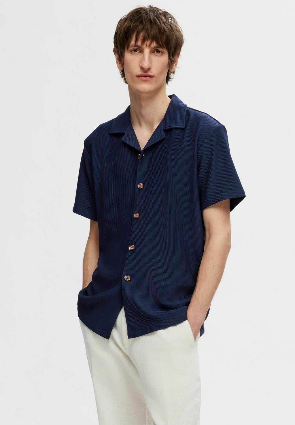 

Рубашка KURZARM Selected Homme, темно-синий